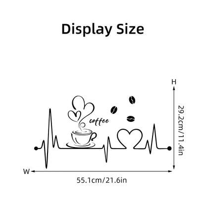 Heartbeat Coffee Pattern Wall Decal | Home Decor displayed in room decor by HomeDecorDecals.