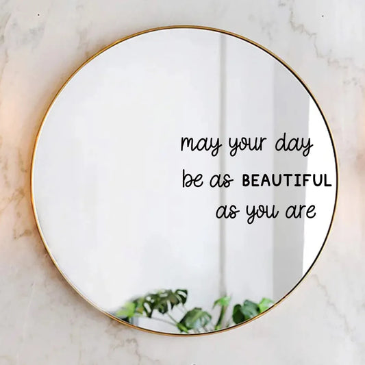 1Pc Encourage Inspirational Quotes Mirror Stickers for Bathroom Wall Decals Bedroom Decoration Home Decor Kids Room-HomeDecorDecals_com