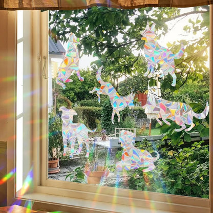 29 Stylels Rainbow Maker Sun Catcher Wall Stickers Cat Bird Star Mushroom Moon Sun DIY Window Glass Electrostatic Prisms Sticker-HomeDecorDecals_com
