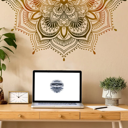 Mandala Lotus Flower Mural Wall Decal | Home Decor design details by HomeDecorDecals.