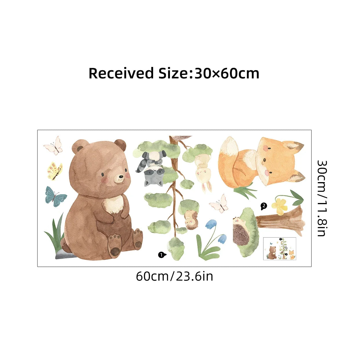 Cartoon Bear Fox Rabbit Cute Animals Wall Sticker Kids Room Decoration for Bedroom Wall Art Home Decore Living Room Wall Decals-HomeDecorDecals_com