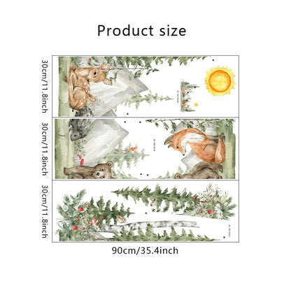 Additional view of Hand Painted Style Animals Forest Wall Decal | Home Decor by HomeDecorDecals.