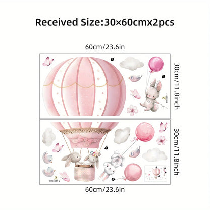 Cute Rabbit And Balloon Wall Decal for Kids-HomeDecorDecals_com