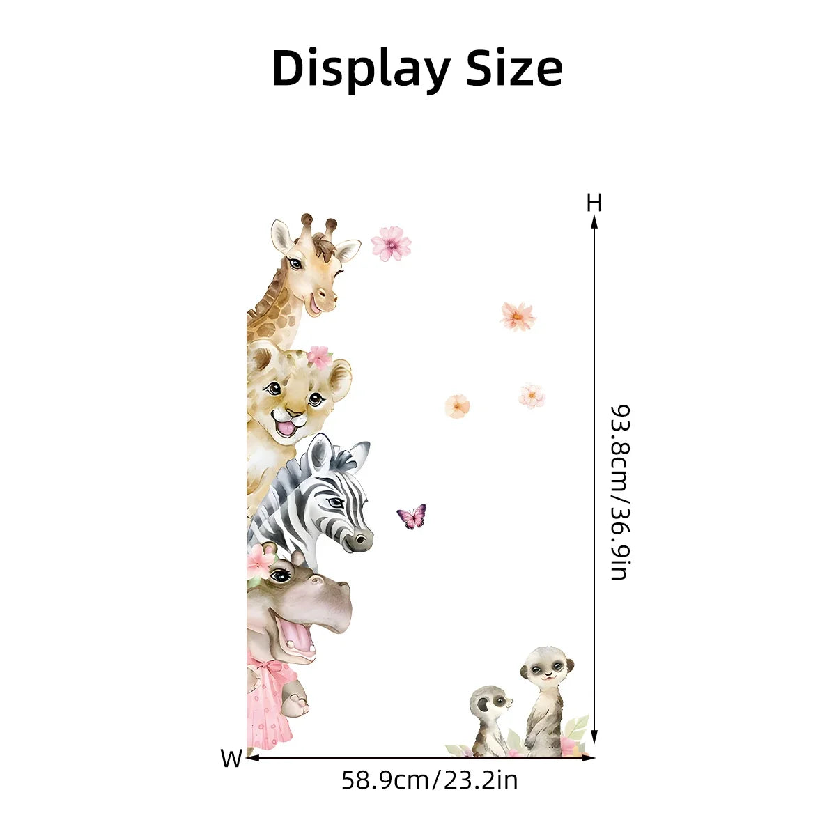Cartoon Cute Watercolour Animals Door Stickers Decoration for Bedroom Wall Sticker Living Room Wall Art Home Decore Kids Room-HomeDecorDecals_com
