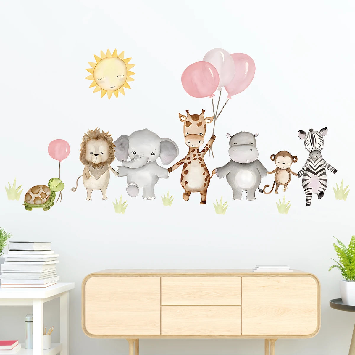 BRUP Cartoon Cute Animal Giraffe Wall Sticker Kids Room Girls Gift Boy Decoration for Bedroom Design Sweet Wallpaper Living Room-HomeDecorDecals_com