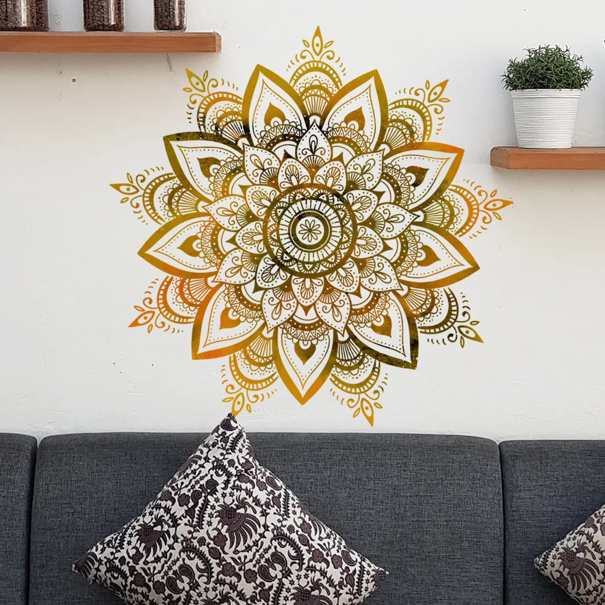 Mandala Lotus Flower Mural Wall Decal | Home Decor by HomeDecorDecals.