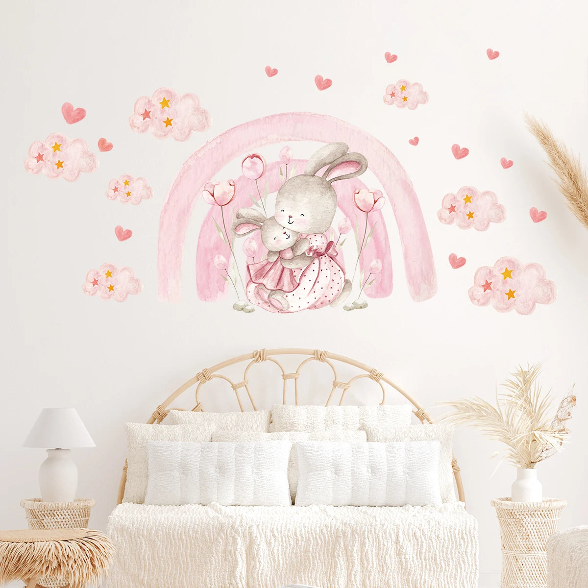 Cute Rabbit And Balloon Wall Decal for Kids-HomeDecorDecals_com