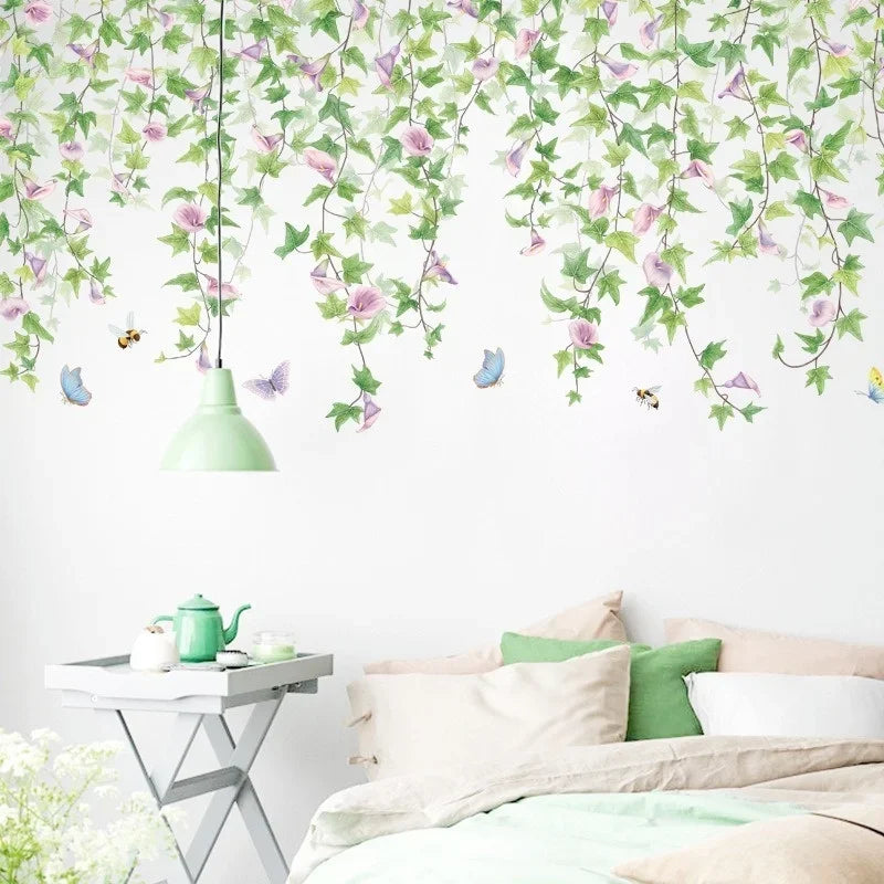 Morning Glory Vine Wall Decal | Home Decor removable peel and stick wall decal by HomeDecorDecals.