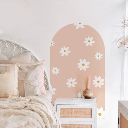 Boho Flowers Arch Wallpaper Nursery Decal Children's Room Baby Sticker Kids Bedroom Living Vinyl Home Decoration Peel and Stick-HomeDecorDecals_com