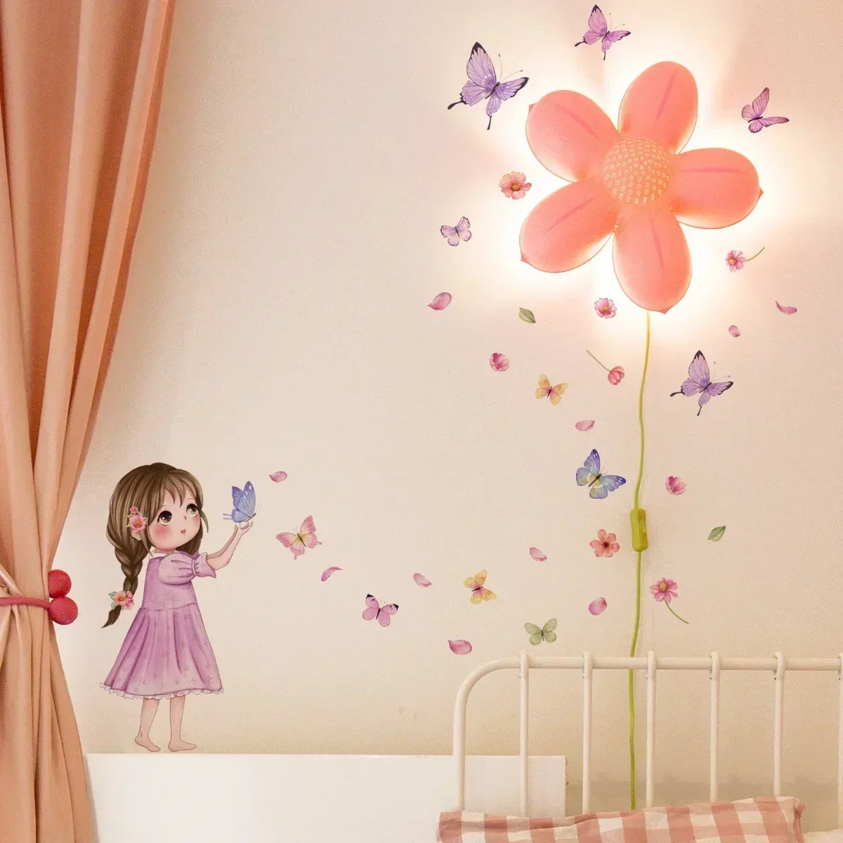 Wall Stickers Cute Girl Butterflies for Bedroom Removable Decals PVC Peel and Stick Decor Girls Room living room decoration-HomeDecorDecals_com