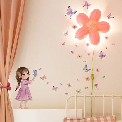 Wall Stickers Cute Girl Butterflies for Bedroom Removable Decals PVC Peel and Stick Decor Girls Room living room decoration-HomeDecorDecals_com