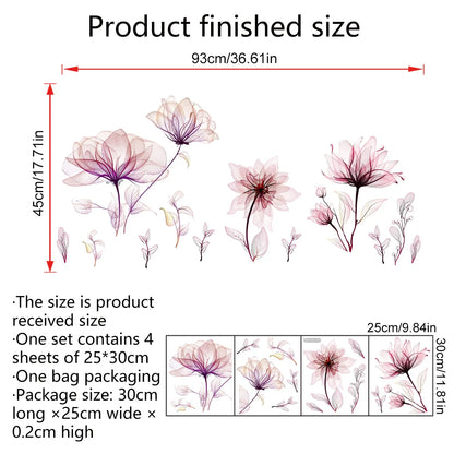 Pink Flower Wall Decal | Home Decor displayed in room decor by HomeDecorDecals.