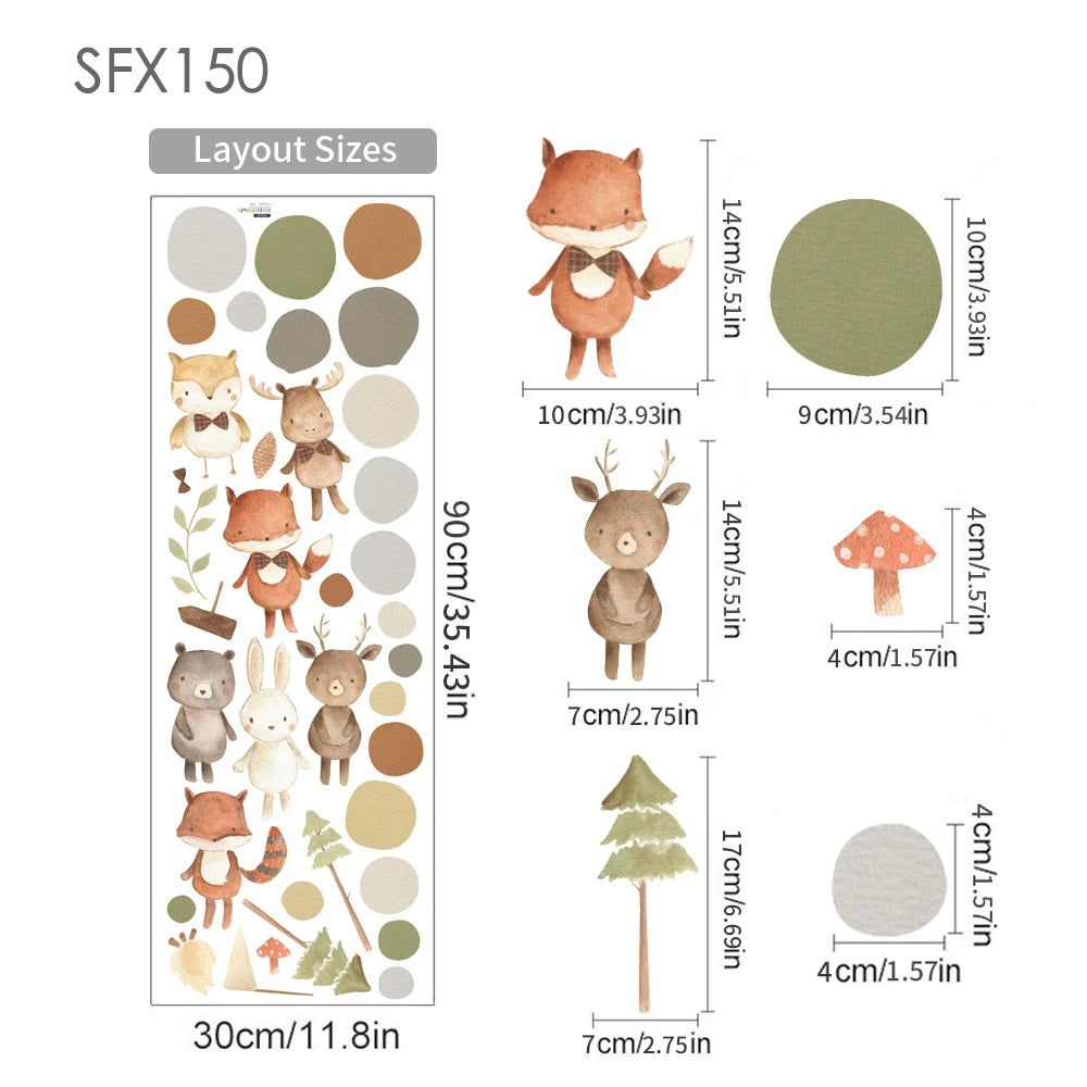 Cartoon Safari Animals Wall Decal | Room Decor displayed in room decor by HomeDecorDecals.