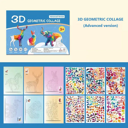 6 Theme DIY Creative 3D Puzzle Art Set Puzzle Digital Sticker Puzzle Animal Cognitive Training Enlightenment Toy Stickers-HomeDecorDecals_com