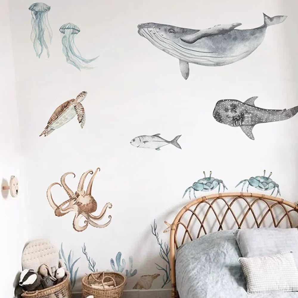 Underwater Sea Animals World Wall Decal | Home Decor design details by HomeDecorDecals.