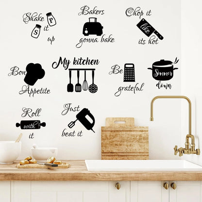 3pcs Set Kitchenware Pattern Wall Decals Living Room Decoration Kitchen Wall Stickers Home Decor Bedroom Accessories-HomeDecorDecals_com
