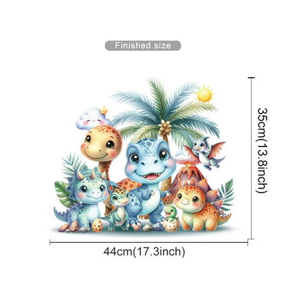 Cartoon Cute Dinosaur Wall Stickers for Children Room Boy Kids Room Living Room Nursery Background Decoration Wall Decals-HomeDecorDecals_com