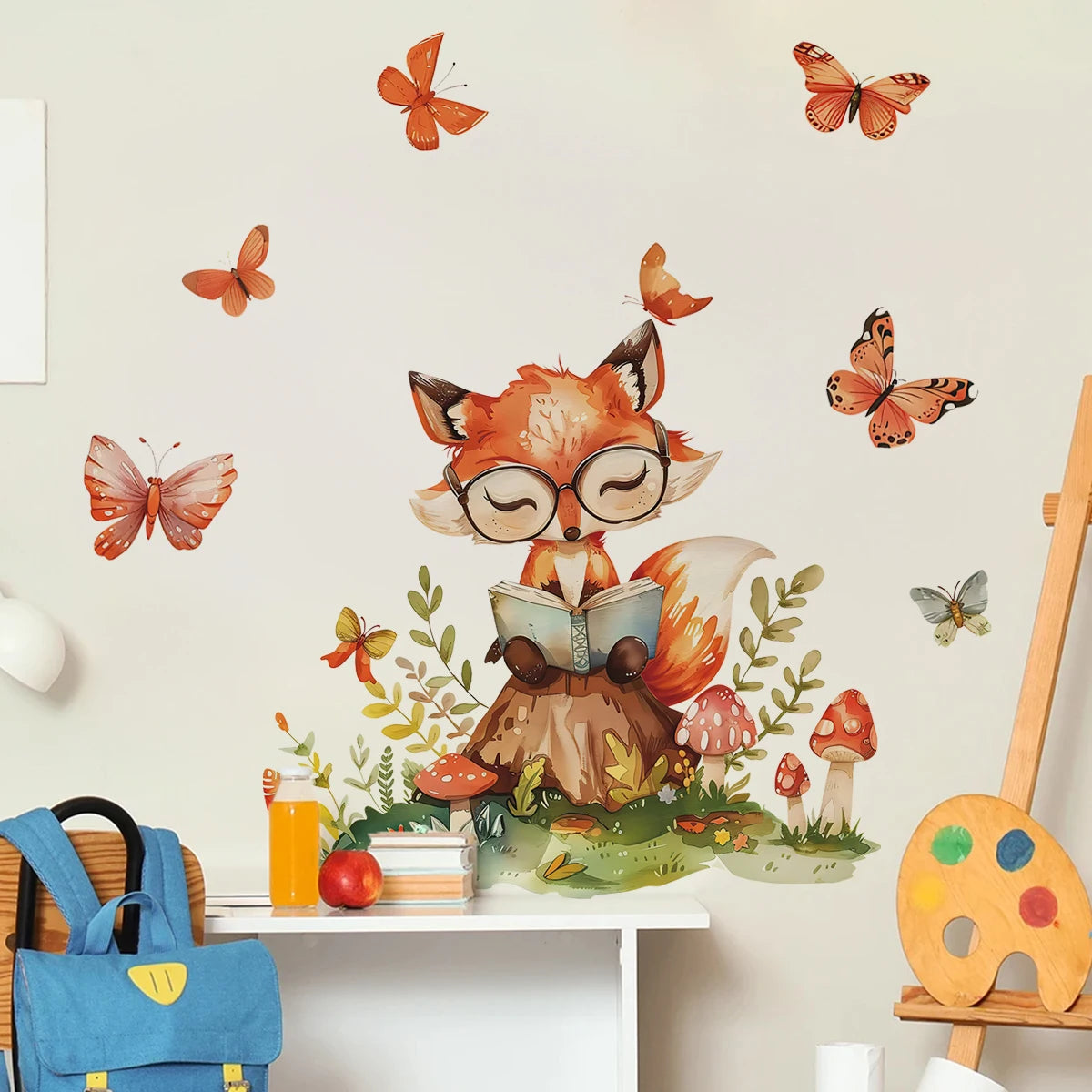 Animals reading in the fairytale tree house Wall Sticker Vinyl Baby Nursery Art Decals for Kids Room Home Decor-HomeDecorDecals_com