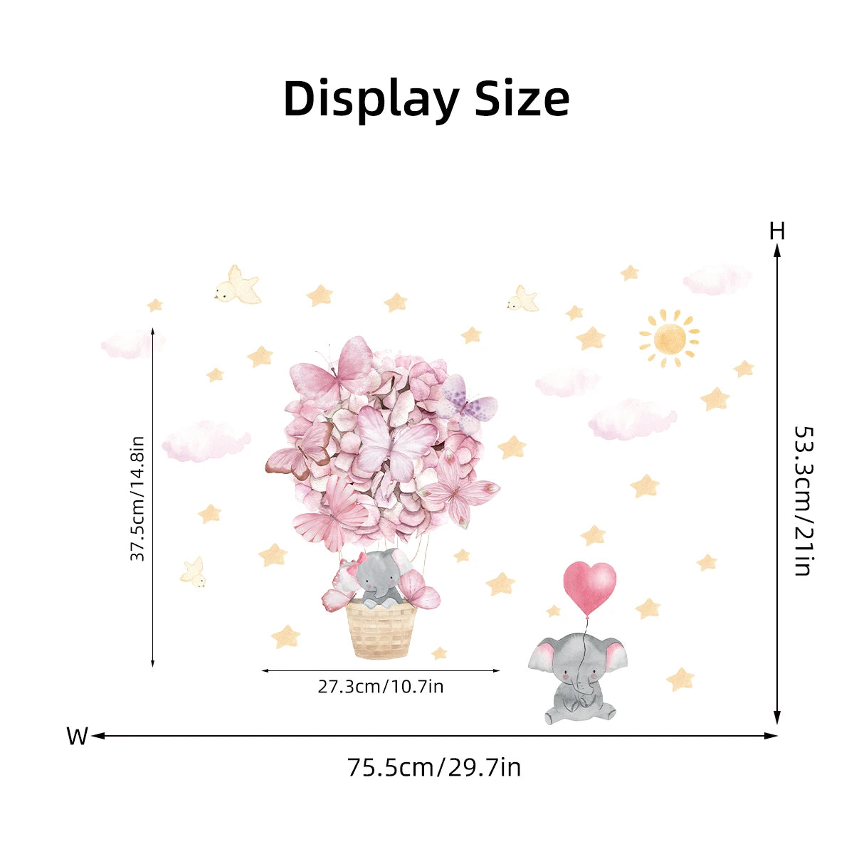 Cute Rabbit And Balloon Wall Decal for Kids-HomeDecorDecals_com