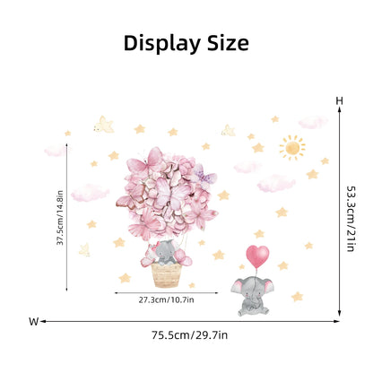 Cute Rabbit And Balloon Wall Decal for Kids-HomeDecorDecals_com