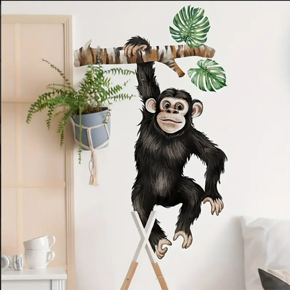 Close-up view of Orangutan Climbing Branch Wall Decal | Home Decor by HomeDecorDecals.
