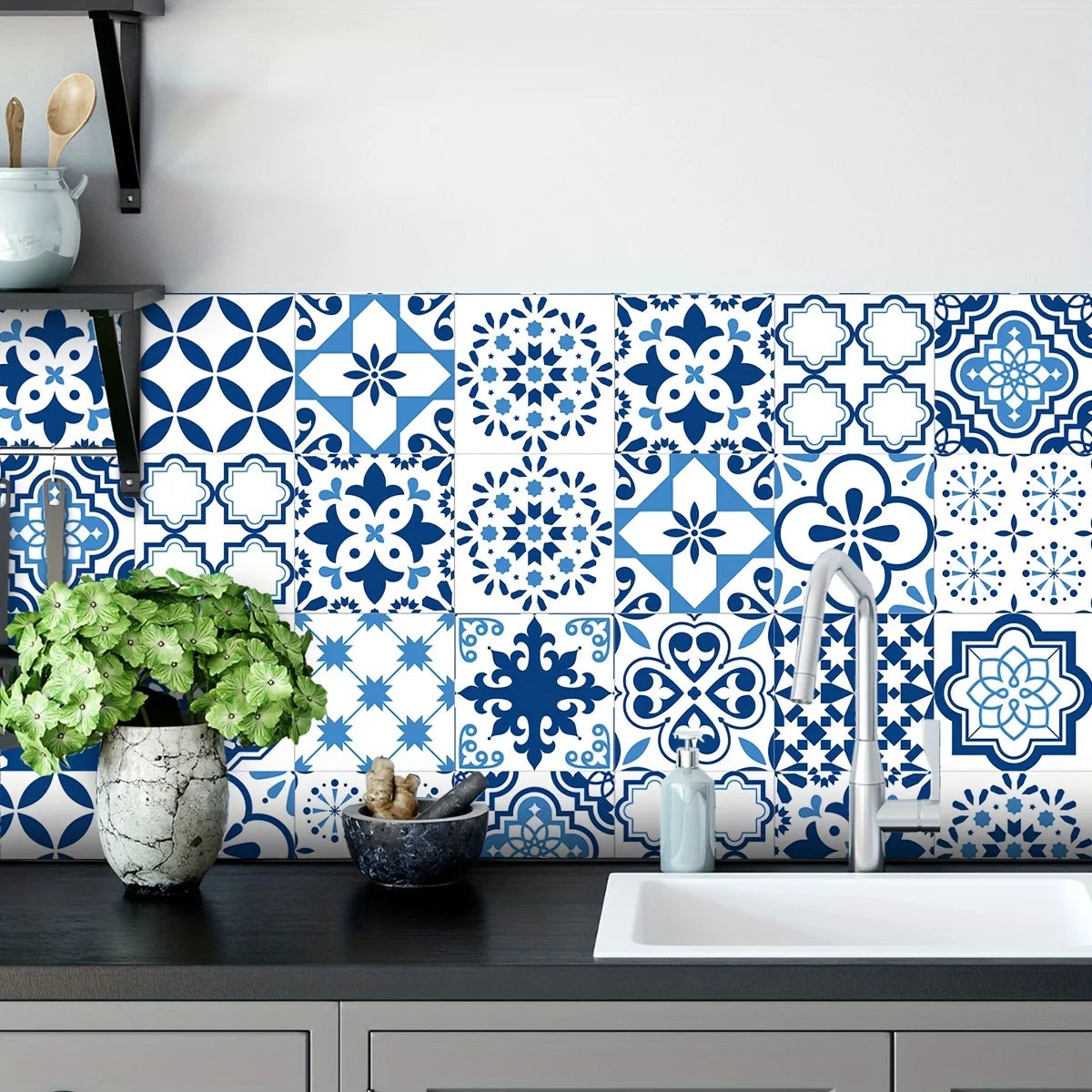 Close-up view of Bohemian Pattern Waterproof Thickened Wall Decal | Home Decor by HomeDecorDecals.