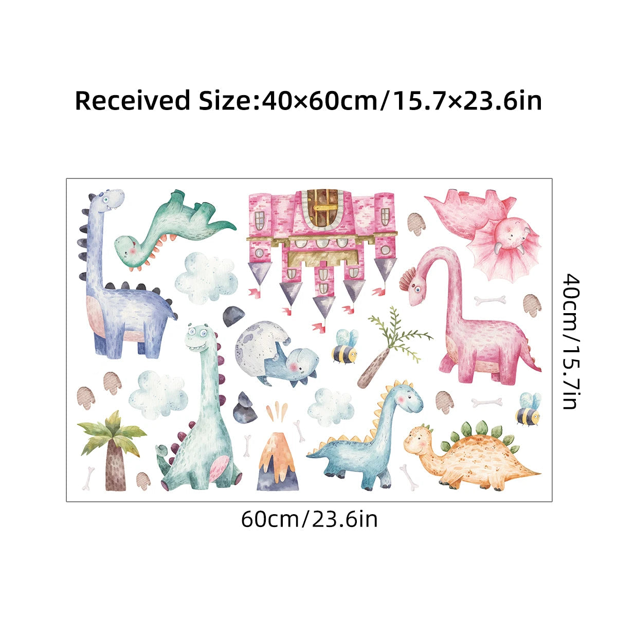 1pcs Waterproof Removable Wall Stickers for Kids Room Decor Cartoon Cute Dinosaur Wall Decals for Bedroom Decoration Home-HomeDecorDecals_com