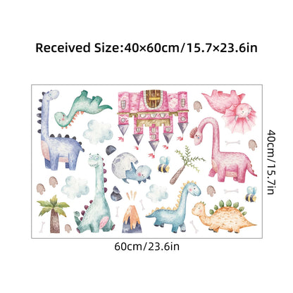 1pcs Waterproof Removable Wall Stickers for Kids Room Decor Cartoon Cute Dinosaur Wall Decals for Bedroom Decoration Home-HomeDecorDecals_com