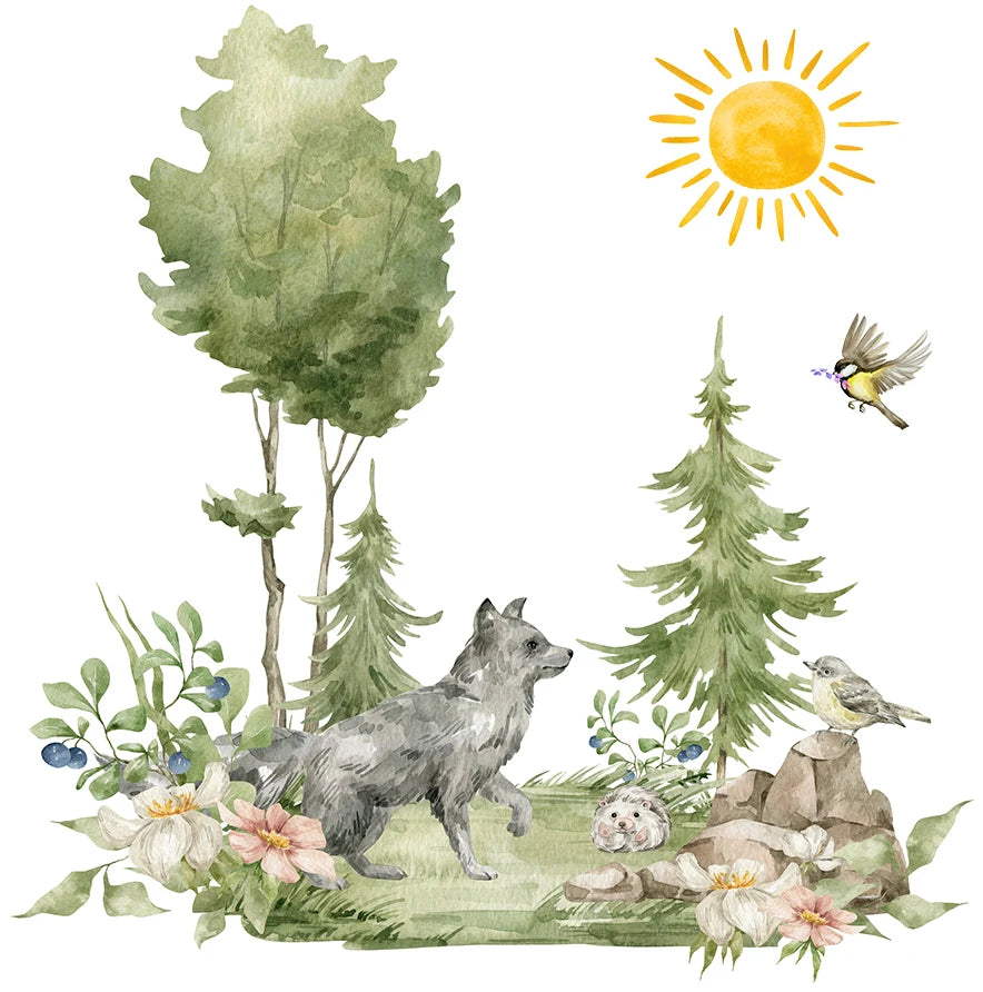 Cartoon Forest Animals Wall Stickers For Décor-HomeDecorDecals_com