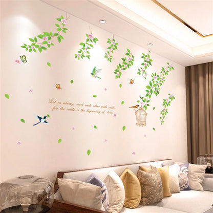 Flowers and Butterfly Wall Decal | Home Decor displayed in room decor by HomeDecorDecals.