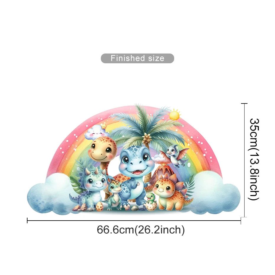 Cartoon Cute Dinosaur Wall Stickers for Children Room Boy Kids Room Living Room Nursery Background Decoration Wall Decals-HomeDecorDecals_com