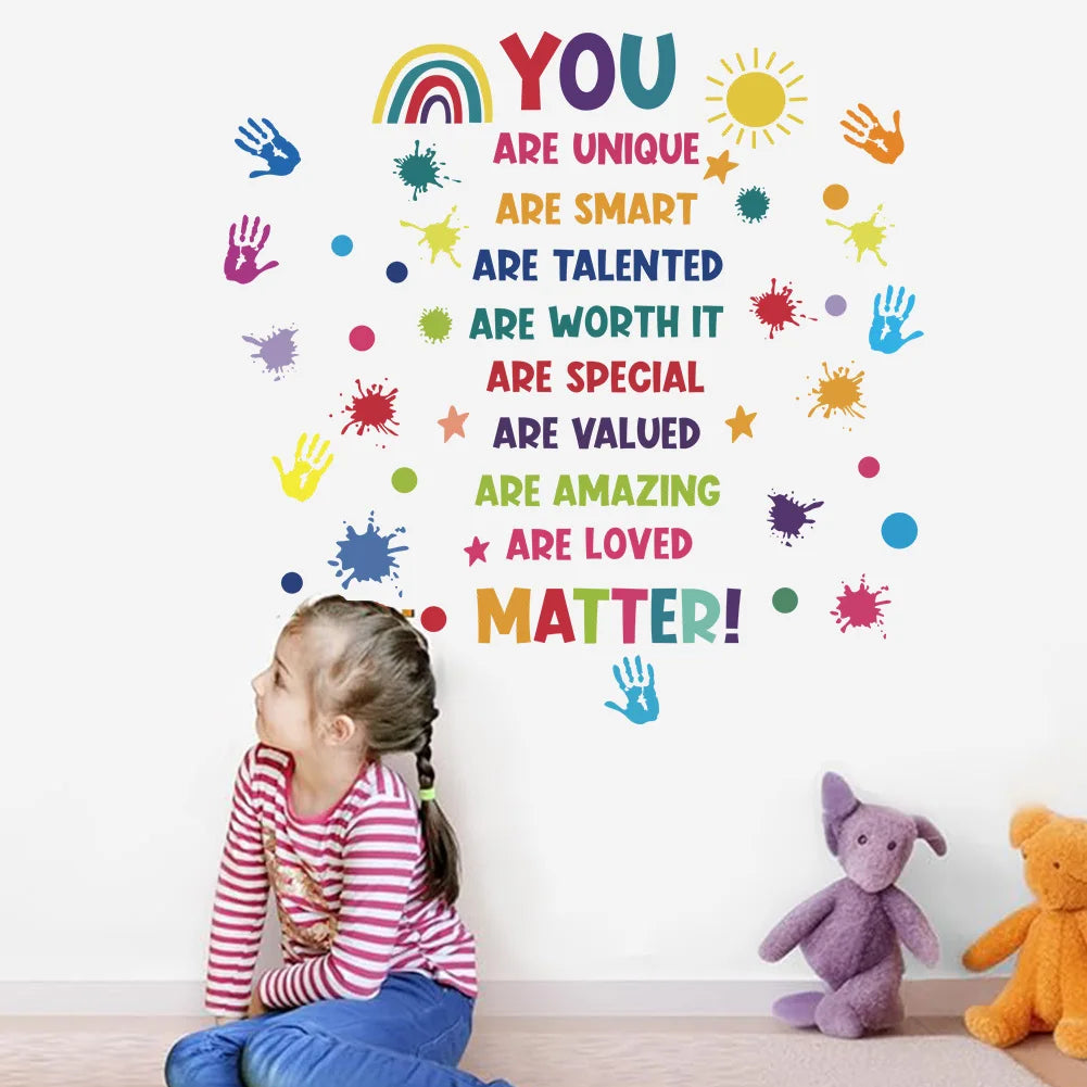 English motivational text wall sticker, removable children's room, daycare background decoration wall sticker-HomeDecorDecals_com