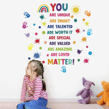 English motivational text wall sticker, removable children's room, daycare background decoration wall sticker-HomeDecorDecals_com