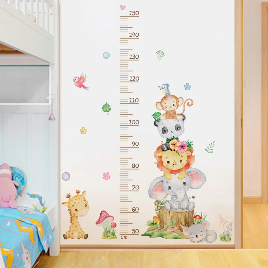 Cute Unicorn Animals Height Measurement Wall Stickers for Kids Room Bedroom Nursery Home Decoration Wall Decals-HomeDecorDecals_com