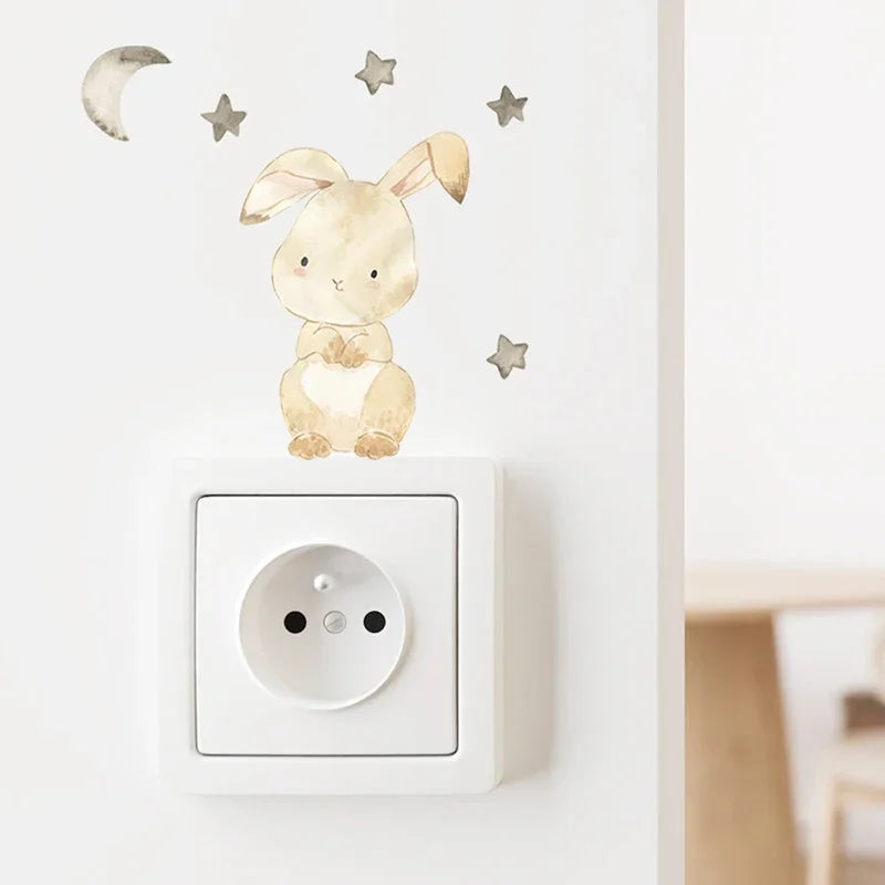 Cartoon Animal Wall And Switch Stickers Set-HomeDecorDecals_com