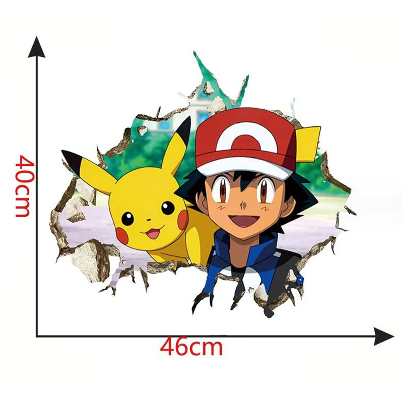 3D Cartoon Pikachu Wall Sticker for Kids Room Decor-HomeDecorDecals_com