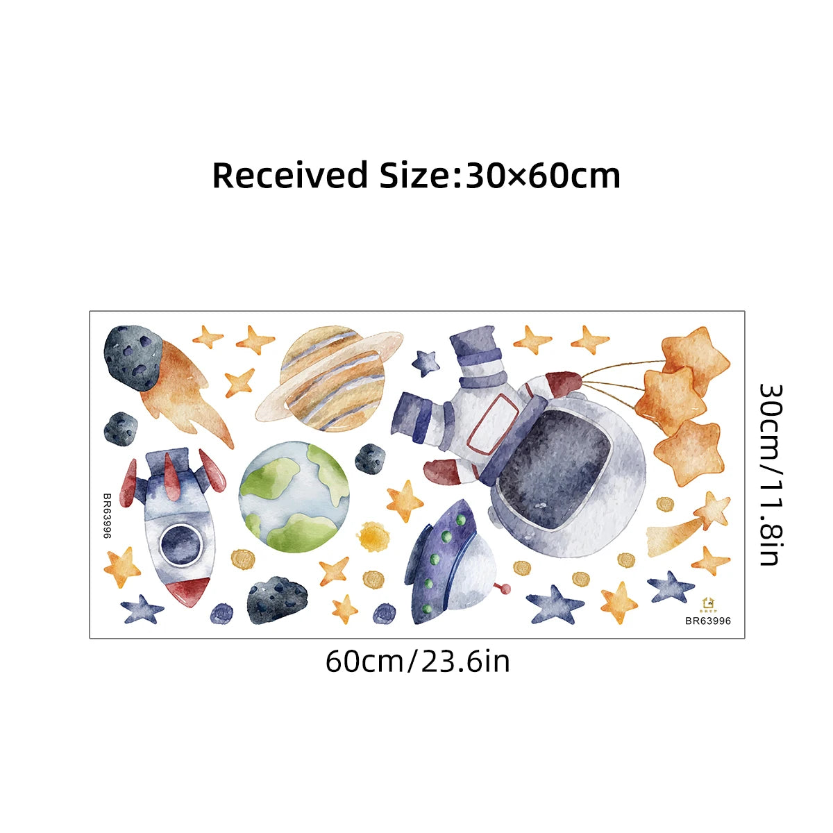 1Pc Cartoon Planet Star Astronaut Wall Sticker Children Boy Room Decoration Bedroom Kids Room Wall Decals Living Room Decor Home-HomeDecorDecals_com