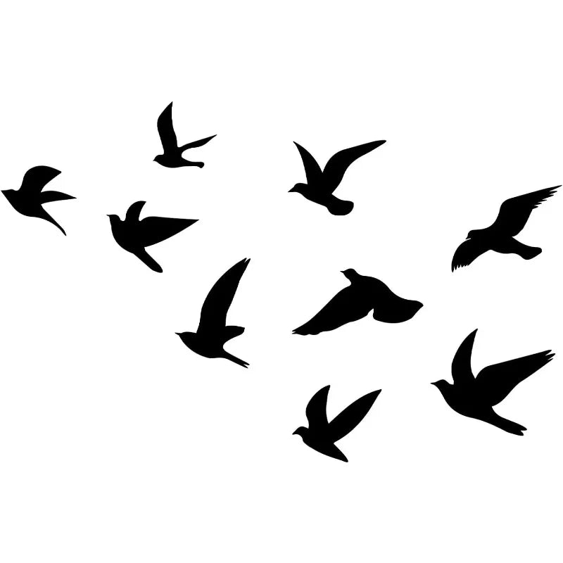 Close-up view of Black Flying Bird Wall Decal | Home Decor by HomeDecorDecals.