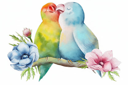 T148# Hand painted Parrot Wall Sticker Bathroom Toilet Decor Living Room Cabinet Home Decoration Decals-HomeDecorDecals_com