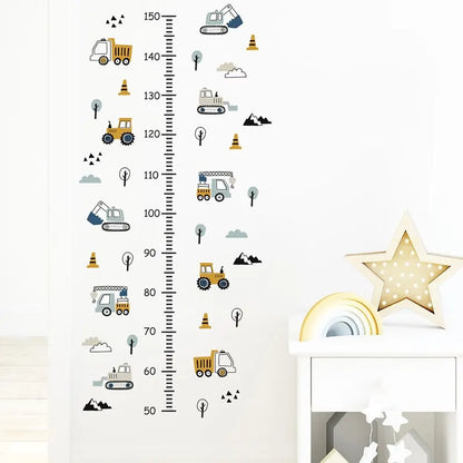 1PC Cartoon Car Height Measurement Wall Stickers for Waterproof Removable PVC Kids Room Kindergarten Home Decoration-HomeDecorDecals_com
