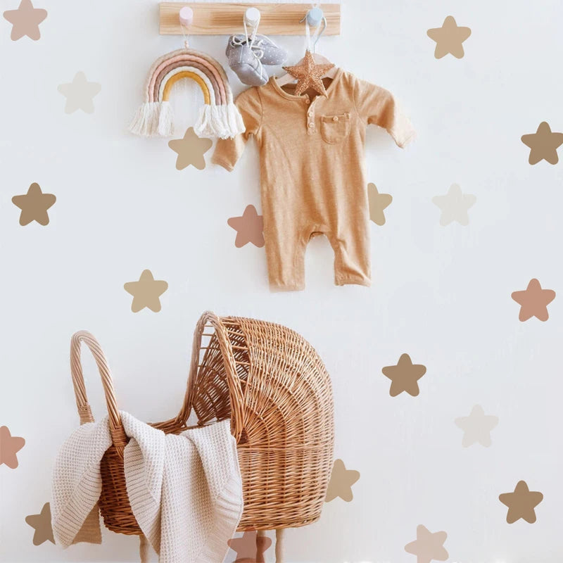 Boho Rainbow Wall Decals Polka Dot Boho Star Nursery Wall Stickers Baby's Room Waterproof Bedroom Kids Home Decor-HomeDecorDecals_com