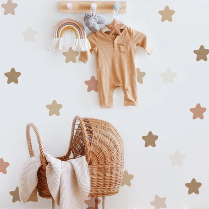 Boho Rainbow Wall Decals Polka Dot Boho Star Nursery Wall Stickers Baby's Room Waterproof Bedroom Kids Home Decor-HomeDecorDecals_com