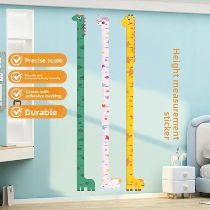 Children Growth Height Ruler Sticker To Measure And Record Kids Height With Unicorn Dinosaur Giraffe Cartoon Nursery Decor-HomeDecorDecals_com