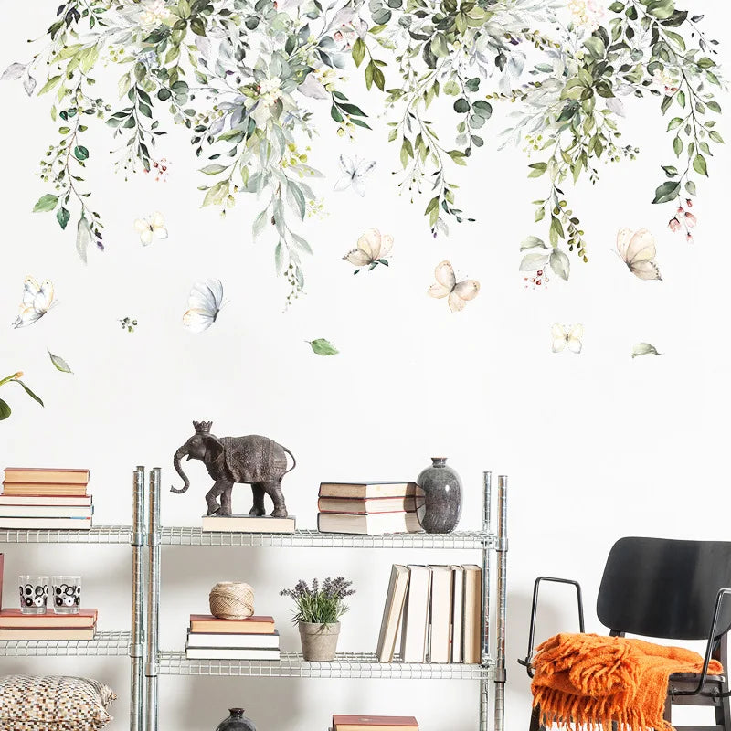 Watercolour Vines Wall Decal | Home Decor removable peel and stick wall decal by HomeDecorDecals.