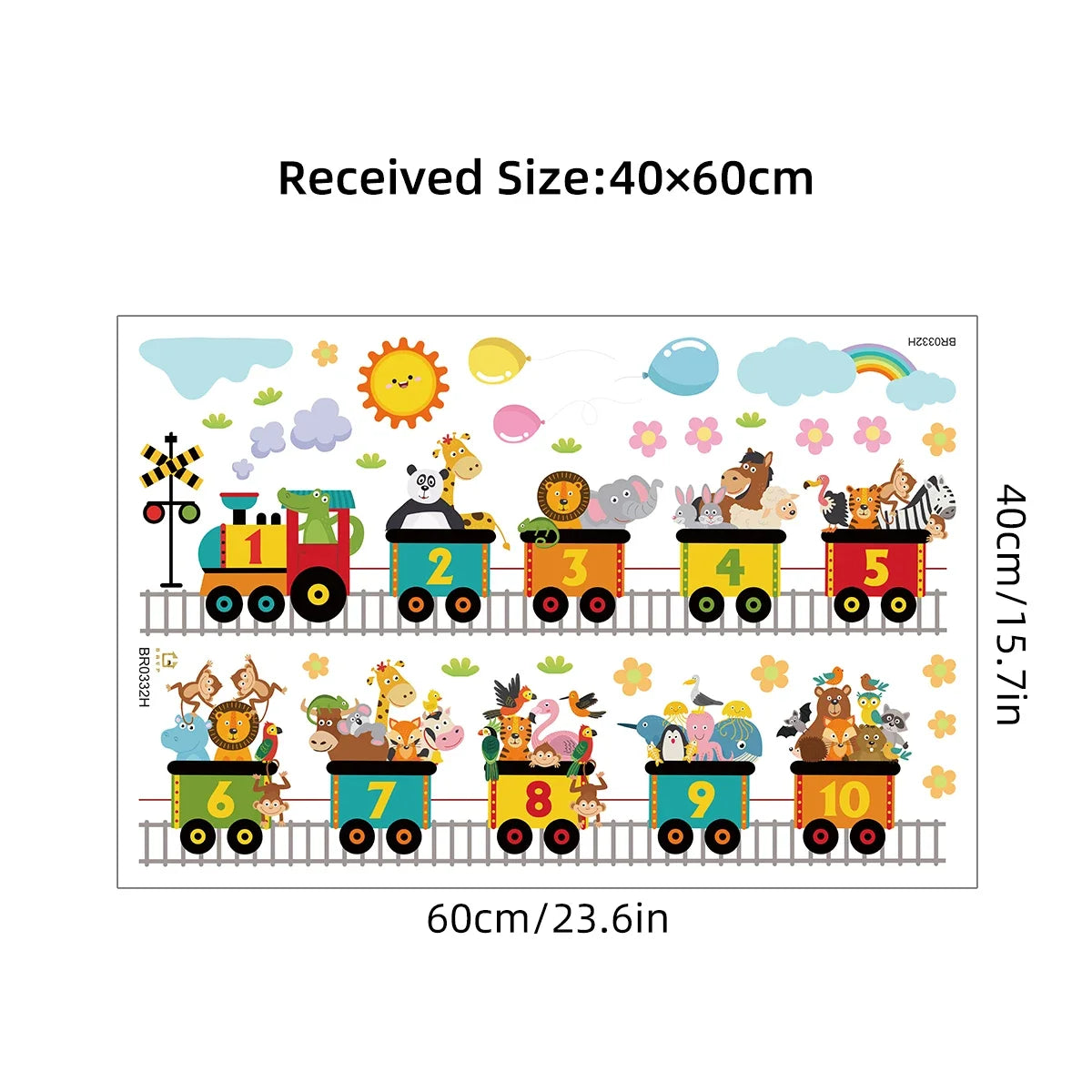 Cartoon Train Animals Wall Sticker Decor-HomeDecorDecals_com