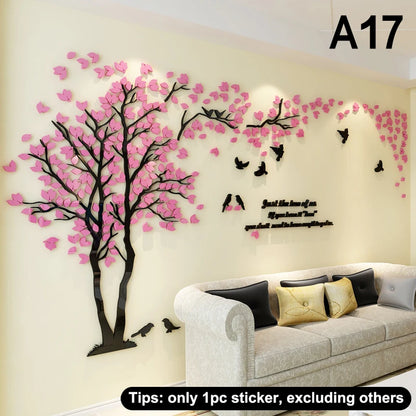 CC553D Acrylic Tree Wall Stickers Self-adhesive Background Wall Wall Decal Wall Stickers Home Decoration, Bedroom Wallpaper-HomeDecorDecals_com