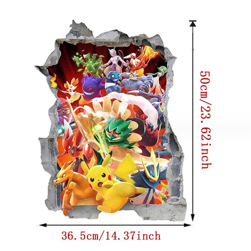 3D Cartoon Pikachu Wall Sticker for Kids Room Decor-HomeDecorDecals_com