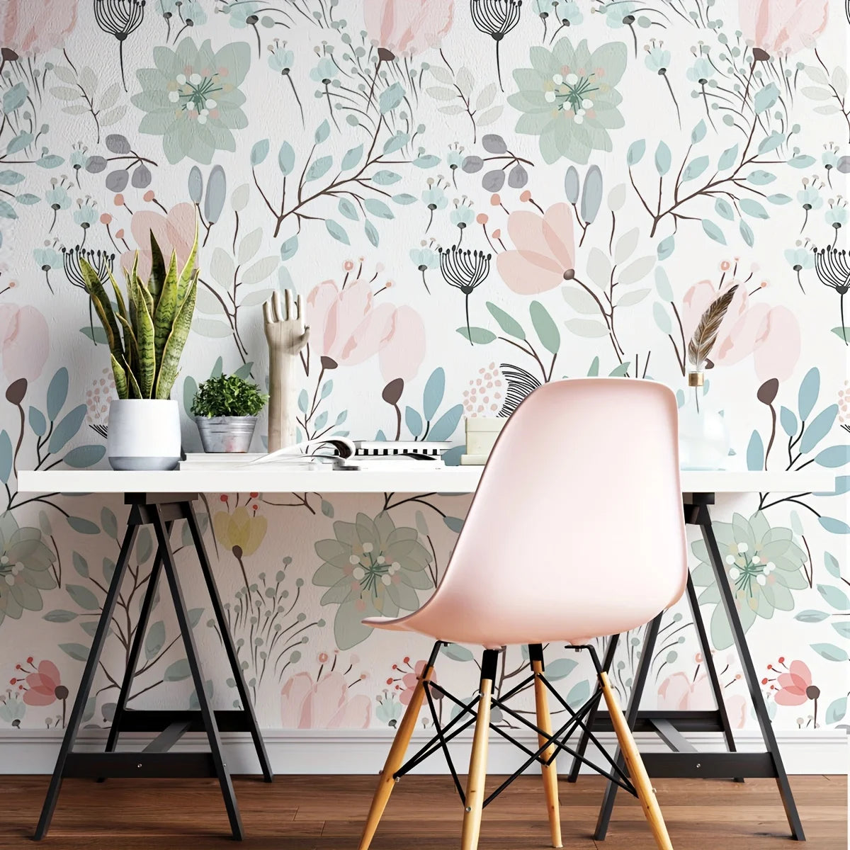 Close-up view of Flowers Moisture-Proof Pattern Wall Decal | Home Decor by HomeDecorDecals.