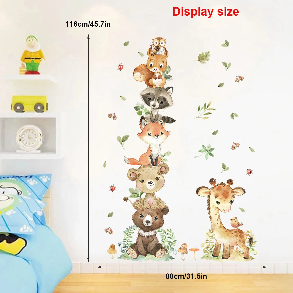 Children's Room Wall Stickers Cartoon Animals on Train Airplane Hot Air Balloon Wall Decals Baby Nursary Kindergarten Decoration-HomeDecorDecals_com