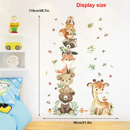 Children's Room Wall Stickers Cartoon Animals on Train Airplane Hot Air Balloon Wall Decals Baby Nursary Kindergarten Decoration-HomeDecorDecals_com